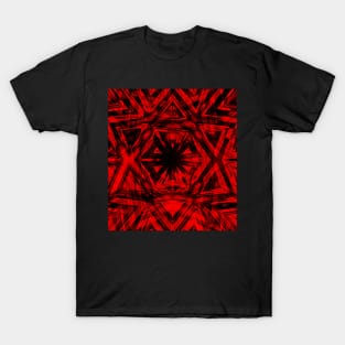 red and black kaleidoscope confusion T-Shirt